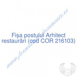 Arhitect restaurări (cod...