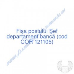 Şef departament bancă (cod...