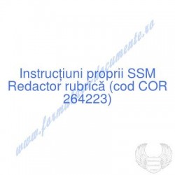 Redactor rubrică (cod COR...