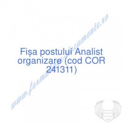 Analist organizare (cod COR...