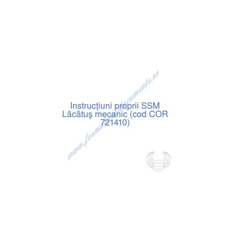 Instrucţiuni proprii de securitate și sănătate în muncă pentru Lăcătuş