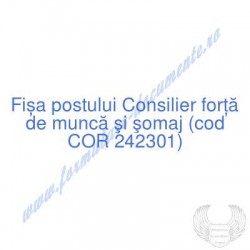 Consilier forţă de muncă şi...