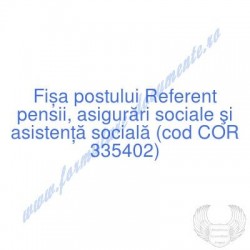 Referent pensii, asigurări...