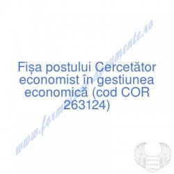 Cercetător economist în...