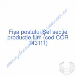 Şef secţie producţie film...