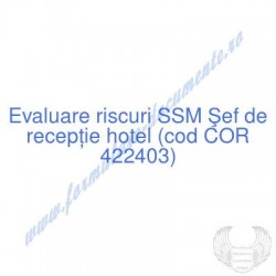 Şef de recepţie hotel (cod...